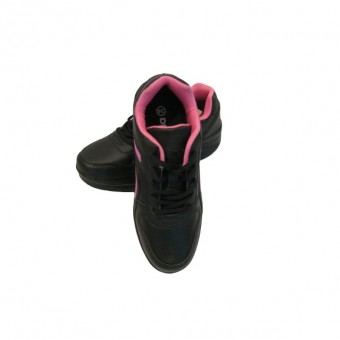 Pantofi sport dama, negru/roz, piele naturala, nr. 38