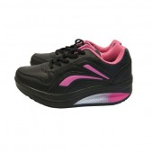 Pantofi sport dama, negru/roz, piele naturala, nr. 36